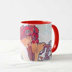 Sommar (fyra sektioner), Alphonse Mucha Mugg