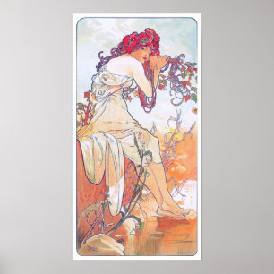 Sommar (fyra sjöar), Alphonse Mucha Poster