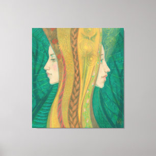 Sommar, Gaja, Forest Goddes, fantasykonst Canvastryck