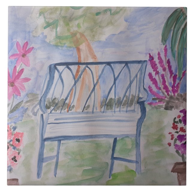 Sommar Garden Bench Ceramic Tile Kakelplatta (Framsidan)