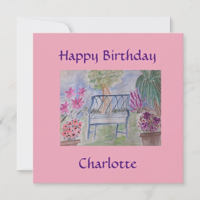 Sommar Garden Bench-kort (Framsida)