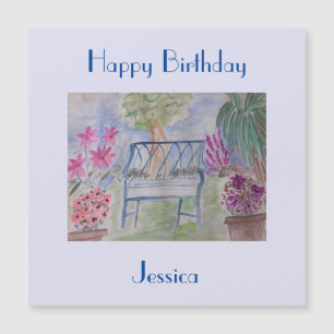 Sommar Garden Bench Magnetic Birthday Card