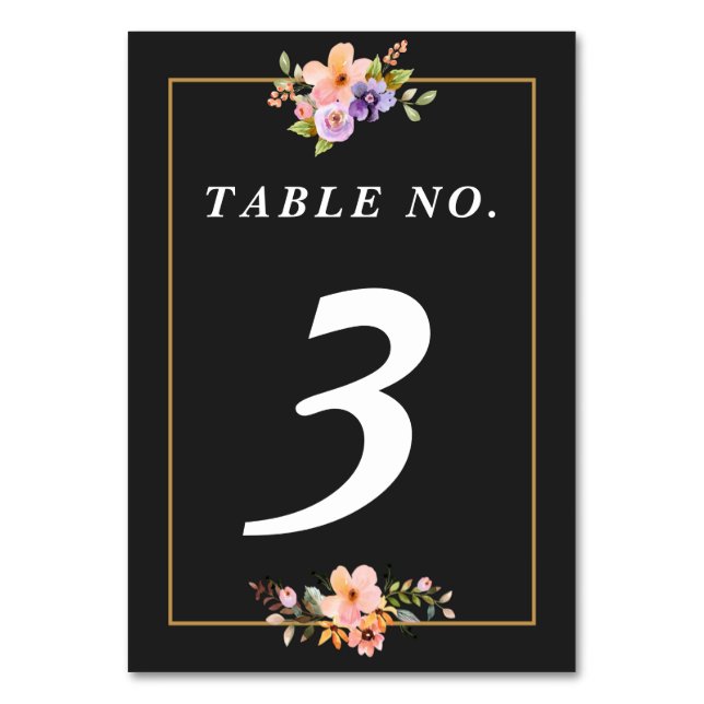 Sommar Garden Blommigt Bröllop Bordsnummer (Framsidan)