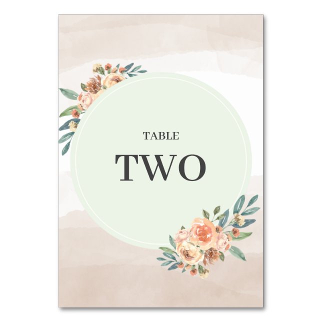 Sommar Garden Blommigt Bröllop Bordsnummer (Framsidan)