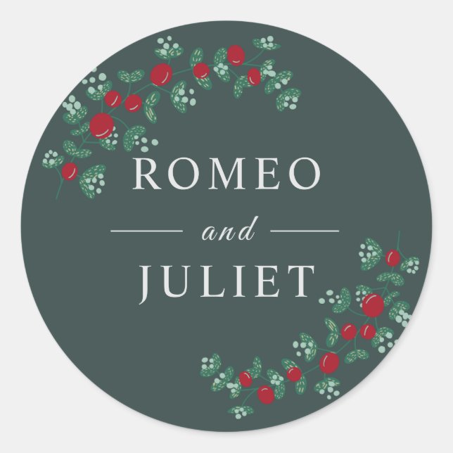 Sommar Garden Blommigt Bröllop Runt Klistermärke (Framsida)