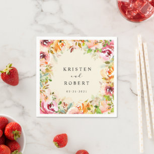 Sommar Garden Blommigt Elegant bröllop Pappersservett