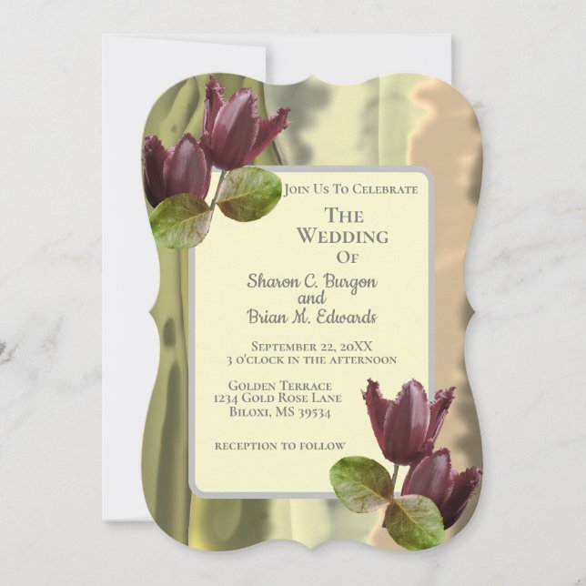 Sommar Garden Blommigt Tulip Greenery Bröllop (Framsida)