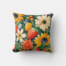 Sommar Garden Flowers Strawberry Mönster