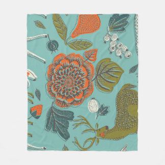 Sommar Garden Hjort Sömlös illustration. Fleecefilt