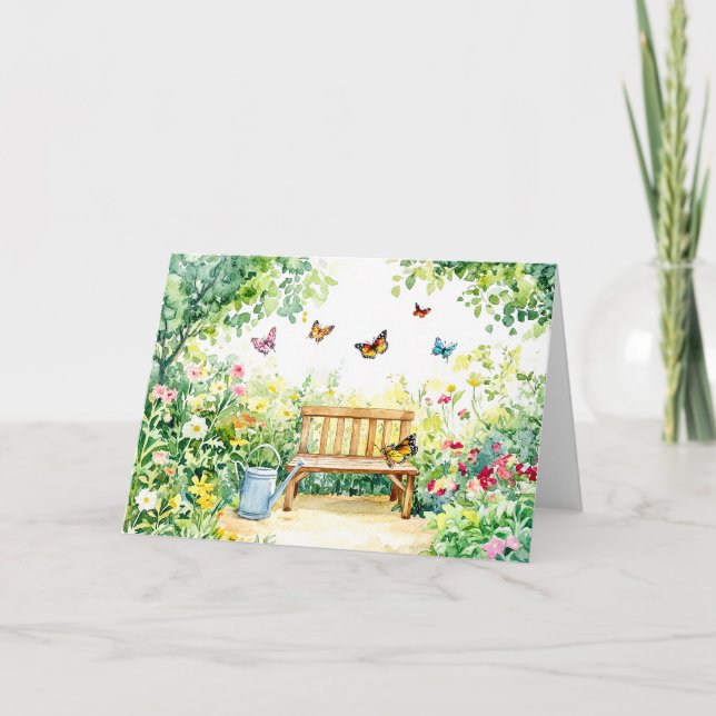 Sommar Garden med Butterflies Anteckningskort (Framsida)