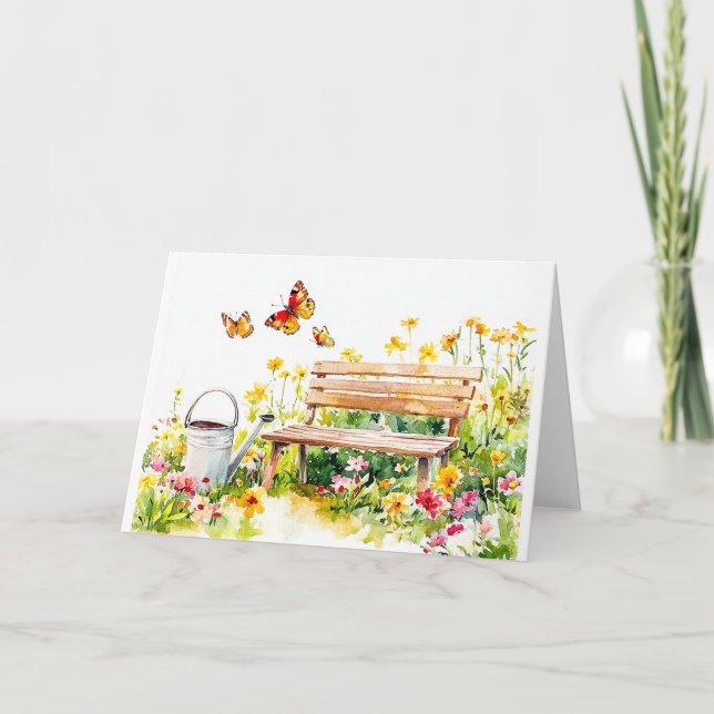 Sommar Garden med Butterflies Anteckningskort (Framsida)