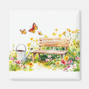 Sommar Garden med Butterflies Magnet