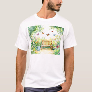 Sommar Garden med Butterflies T Shirt
