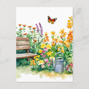 Sommar Garden med Butterflies Vykort