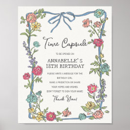 Sommar Garden Party Blommigt Birthday Time Capsule Poster
