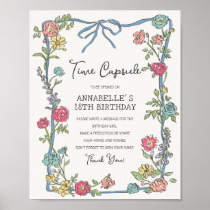 Sommar Garden Party Blommigt Birthday Time Capsule Poster