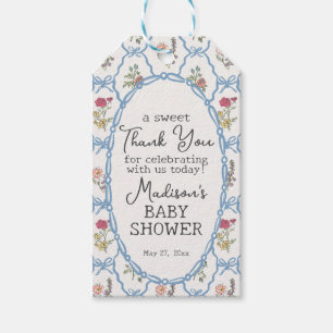 Sommar Garden Party Bright Blommigt Baby Shower Presentetikett