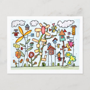 Sommar Garden Postcard Vykort