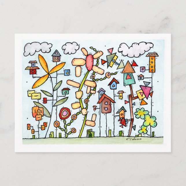 Sommar Garden Postcard Vykort (Framsida)