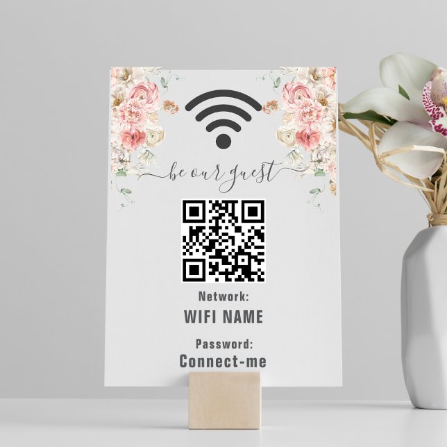 Sommar Garden Watercolor Blommigt Bröllop Bordsnummer (Summer Garden Watercolour Floral Wedding WiFi Share
)