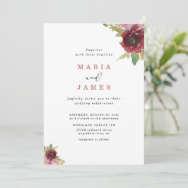 Sommar Garden Watercolor Blommigt Bröllop Inbjudningar