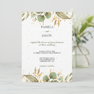 Sommar Garden Watercolor Blommigt bröllop Inbjudningar