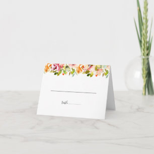 Sommar Garden Watercolor Blommigt Bröllop Kort