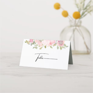 Sommar Garden Watercolor Blommigt Bröllop Placeringskort