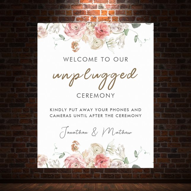 Sommar Garden Watercolor Blommigt Bröllop Poster (Summer Garden Watercolour Floral Wedding Poster
)