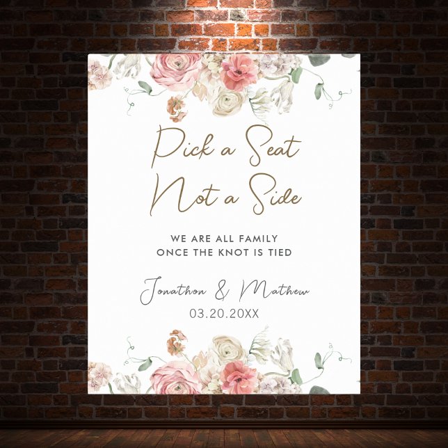 Sommar Garden Watercolor Blommigt Bröllop Poster (Summer Garden Watercolour Floral Wedding Poster
)