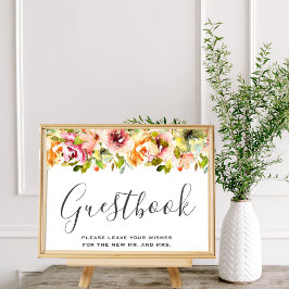 Sommar Garden Watercolor Blommigt Bröllop Poster
