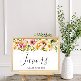 Sommar Garden Watercolor Blommigt Bröllop Poster