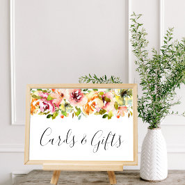 Sommar Garden Watercolor Blommigt Bröllop Poster