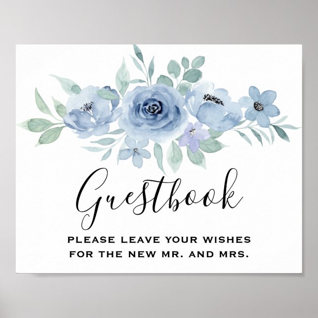 Sommar Garden Watercolor Blommigt Bröllop Poster (Framsidan)