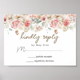 Sommar Garden Watercolor Blommigt Bröllop Poster