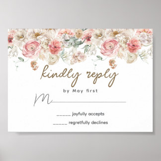 Sommar Garden Watercolor Blommigt Bröllop Poster