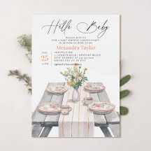 Sommar Garden Wildblommes Chic Neutralt Baby Showe