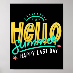 Sommar Glad Sista Skoldagen Lärare Elev Poster