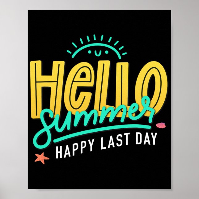 Sommar Glad Sista Skoldagen Lärare Elev  Poster (Framsidan)
