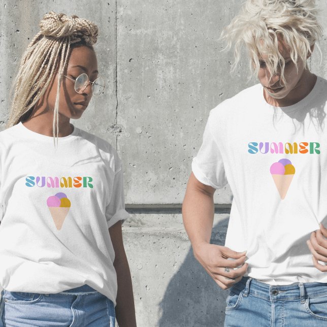 sommar glass modern typsnitt t-shirt (Skapare uppladdad)