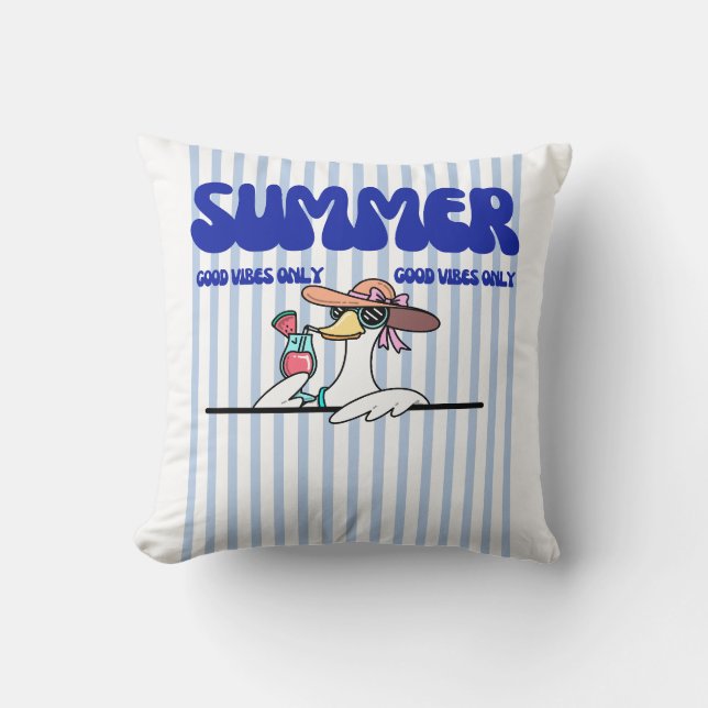 Sommar Goda Vibrationer Endast Gås Randig Konst Kudde (Framsida)