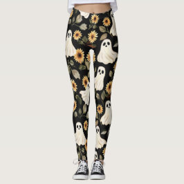 Sommar Goth Spöken och solblommor Spooky Leggings