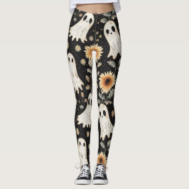 Sommar Goth Spöken och solblommor Spooky Leggings