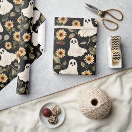 Sommar Goth Spöken och solblommor Spooky Presentpapper