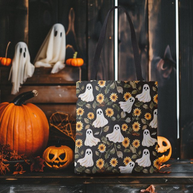 Sommar Goth Spöken och solblommor Spooky Tygkasse (Skapare uppladdad)