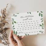 Sommar Greenery Advice and well Önskemål card Vykort<br><div class="desc">Dessa sommargröna råd och bra önskemål-kort är perfekten för en mottagning eller möhippa i elegant bröllop. Utformningen har hand om elegant eukalyptus foliage,  som inspirerar till den positiva sommaratmosfären. Anpassa korten så att de även omfattar namn i bruden och trippen.</div>