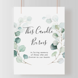 Sommar Grön Eukalyptus Detta Ljuset Brinner Skylt