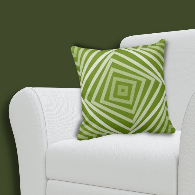 Sommar Grön Spiral Låda Mönster Kudde (Summer Green Spiral Box Pattern Throw Pillow)