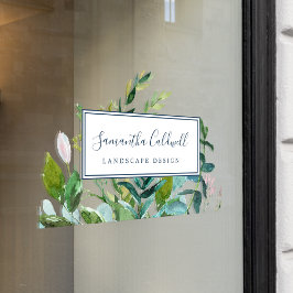 Sommar Grönska Företag Dörr Fönster Klistermärke