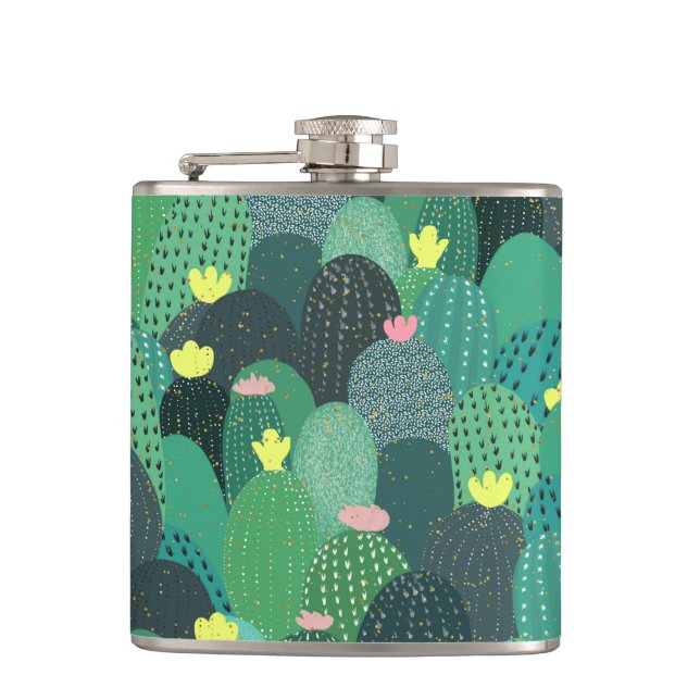 Sommar Grönt Teal Cactus Guld dots Cute Design Fickplunta (Framsidan)